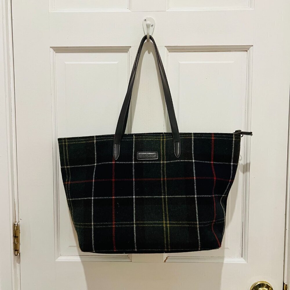 Barbour Tartan Tote Bag - Green